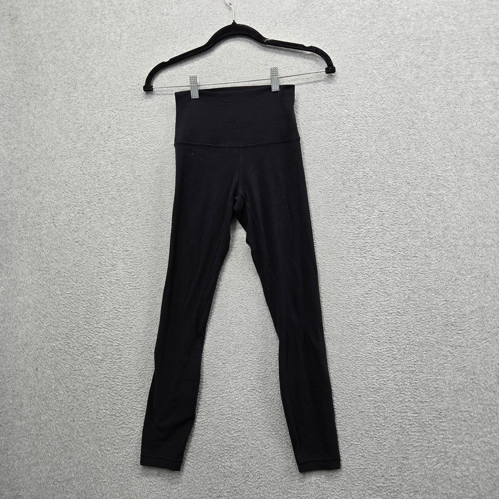 Lululemon Women Activewear Pants 2 Black Legging Yoga Logo Slim 24"